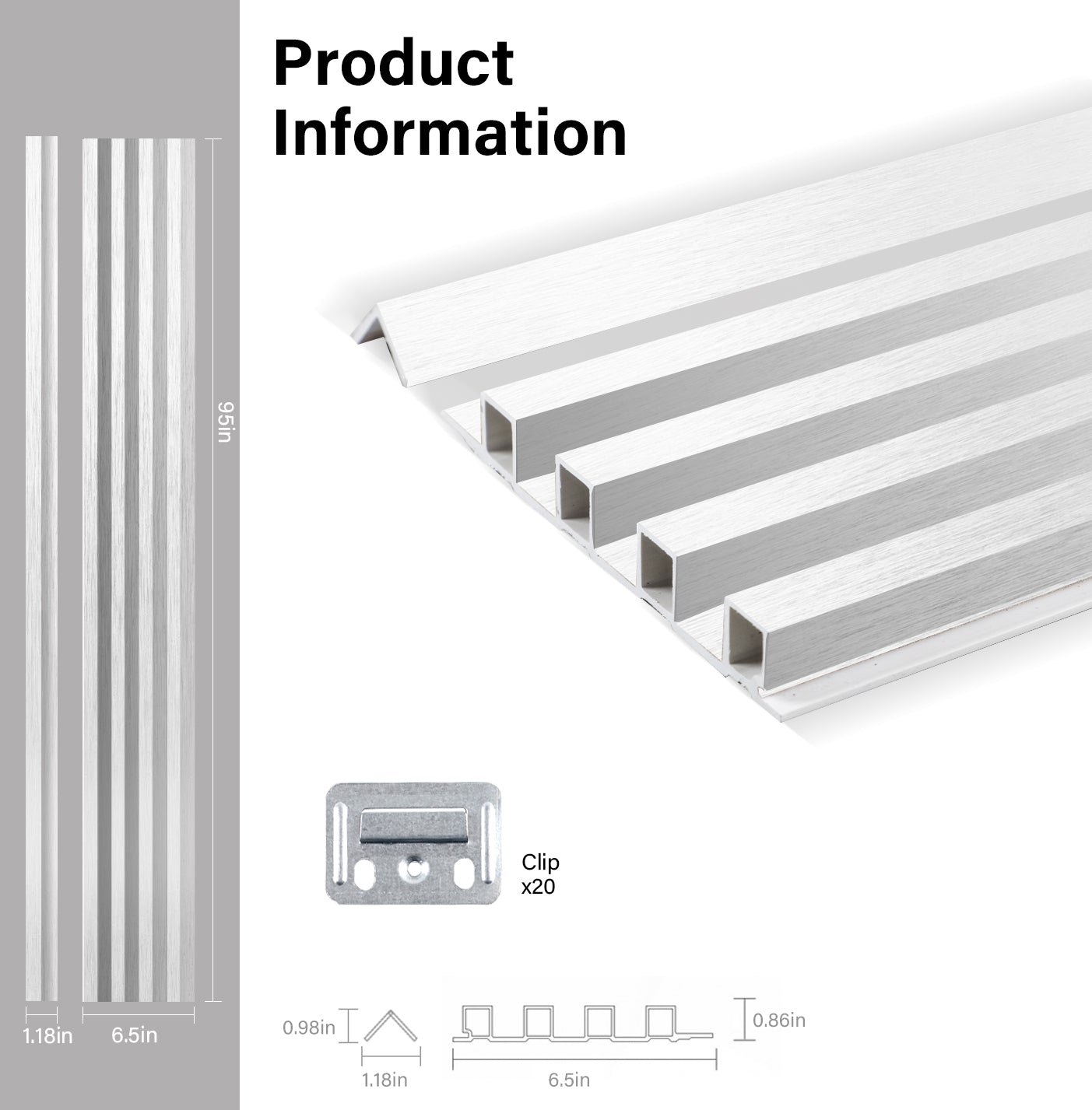 White Brushed WPC Fluted 3D Wall Panels Specifications. New Era Wall Panels