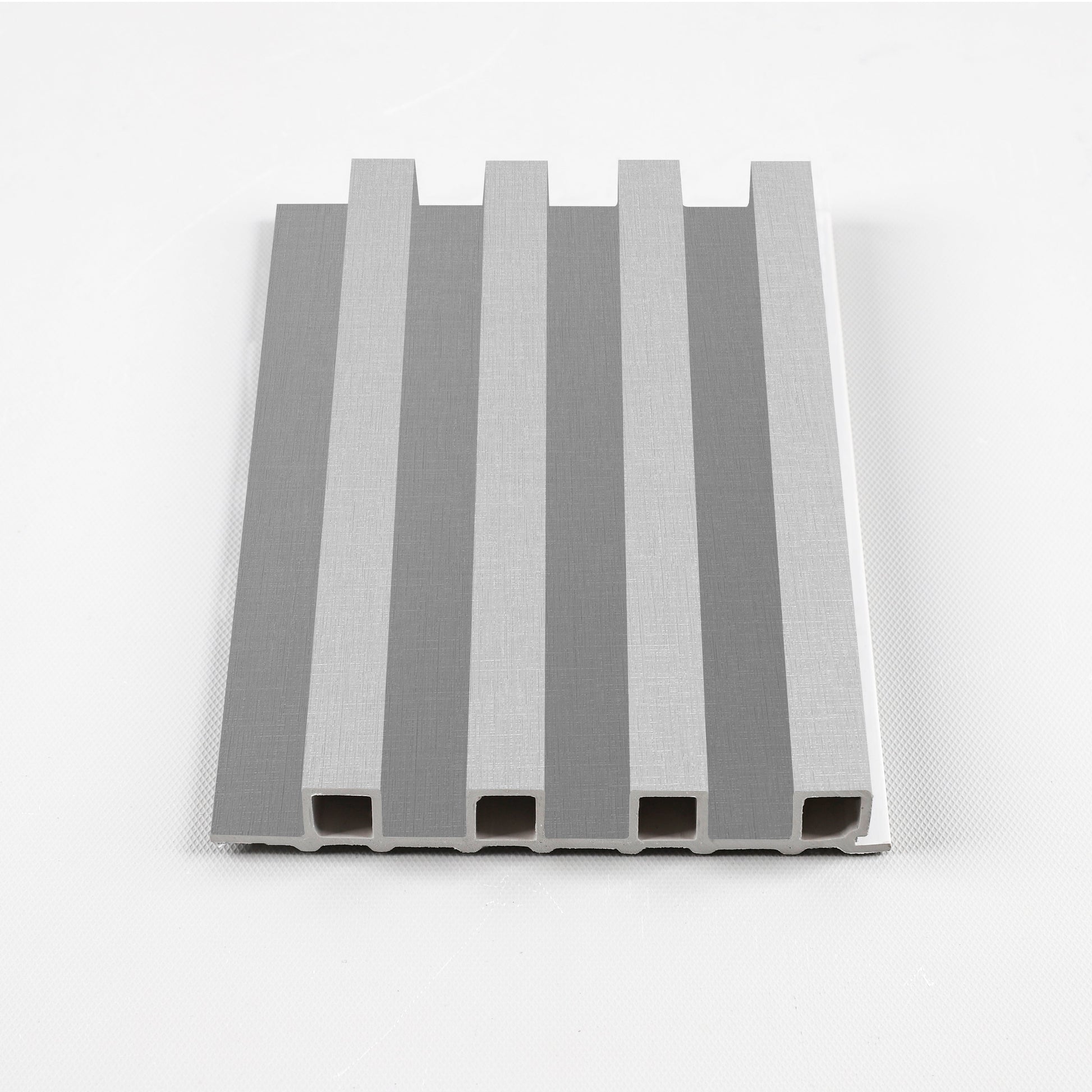 White linen WPC Fluted 3D Wall Panels. New Era Wall Panels