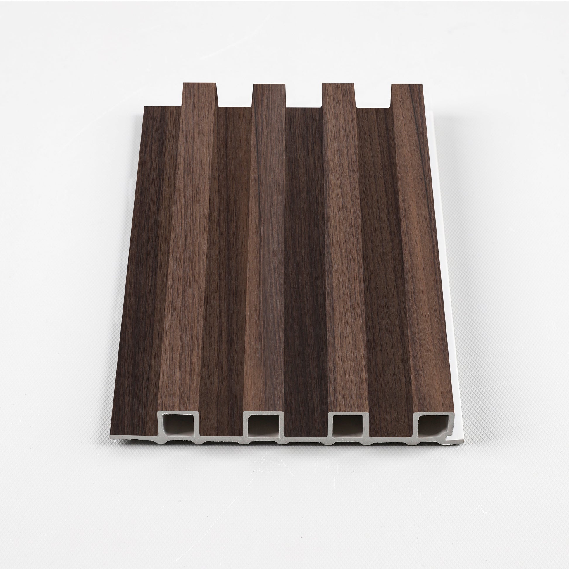 Dark Walnut WPC Fluted 3D Wall Panels. New Era Wall Panels