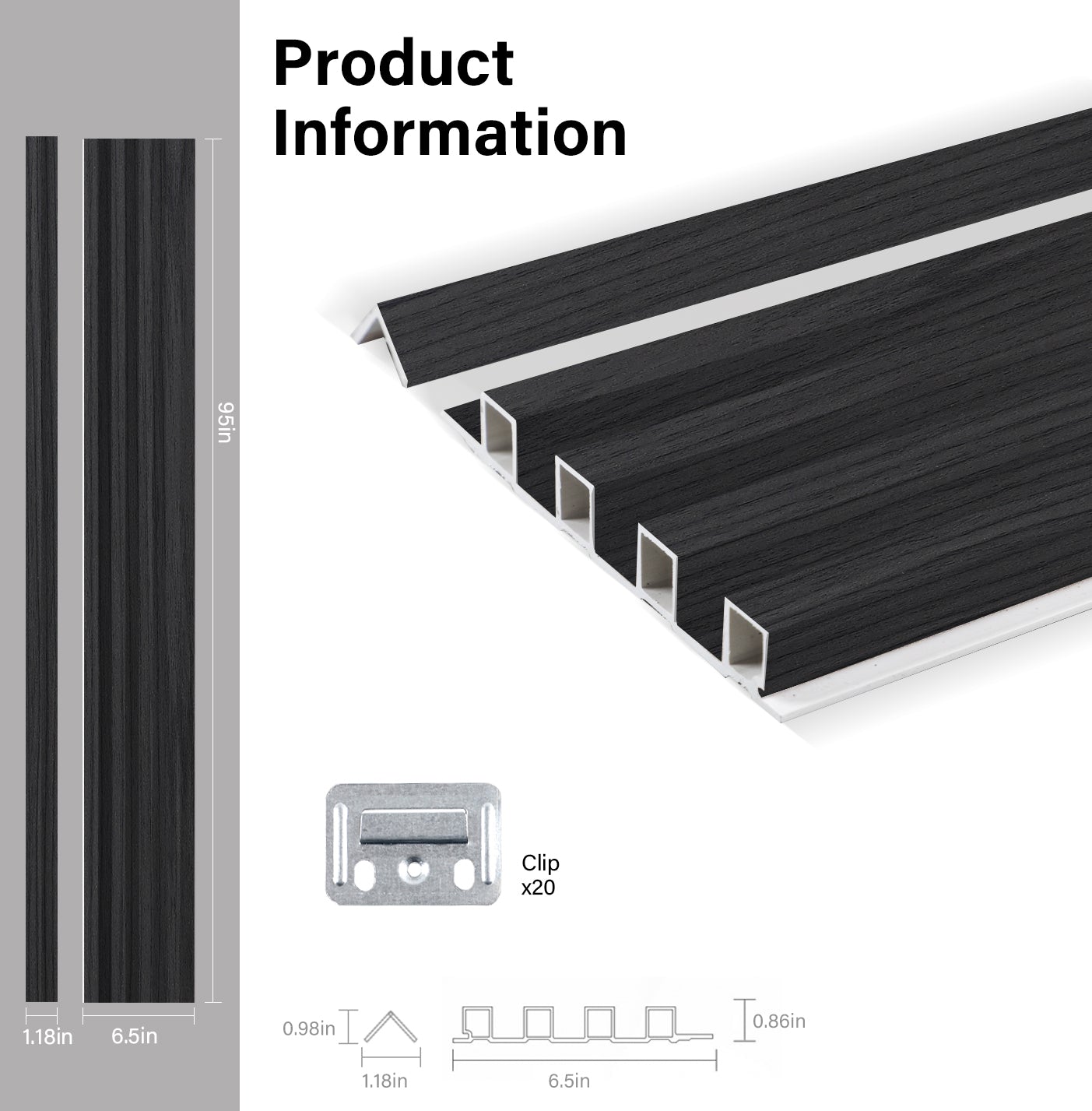 Black Timber WPC Fluted 3D Wall Panels Specifications. New Era Wall Panels
