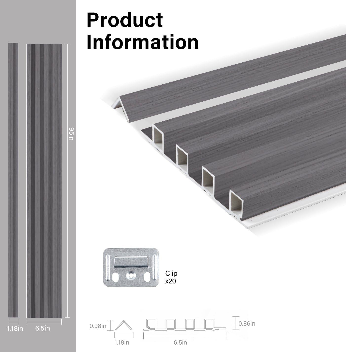 Oak Gray WPC Fluted 3D Wall Panels Specifications. New Era Wall Panels