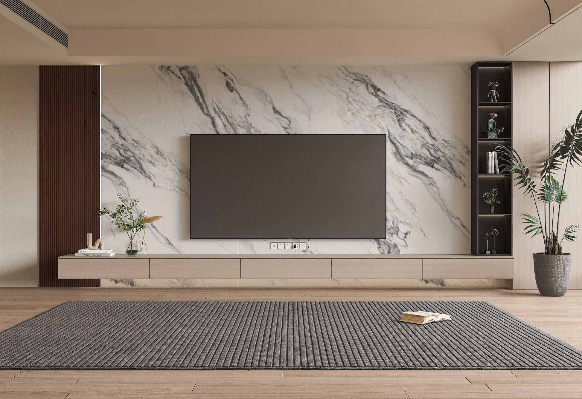 PVC 3D Marble Sheet Regal Harmony Marble. New Era Wall Panels. Living Room With PVC Marble Sheets Design