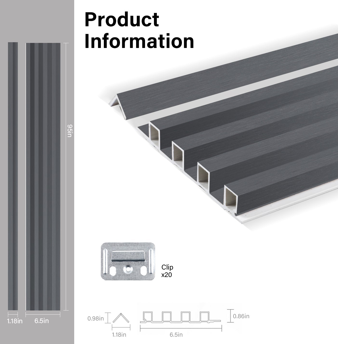 Silver Gray Metallic WPC Fluted 3D Wall Panels Specifications. New Era Wall Panels
