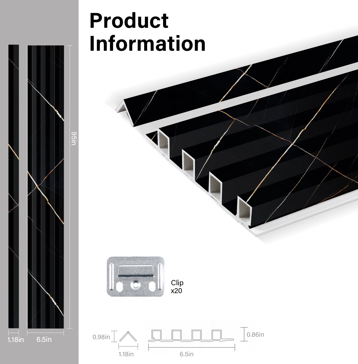 Noir Royale WPC Fluted 3D Wall Panels Specifications. New Era Wall Panels