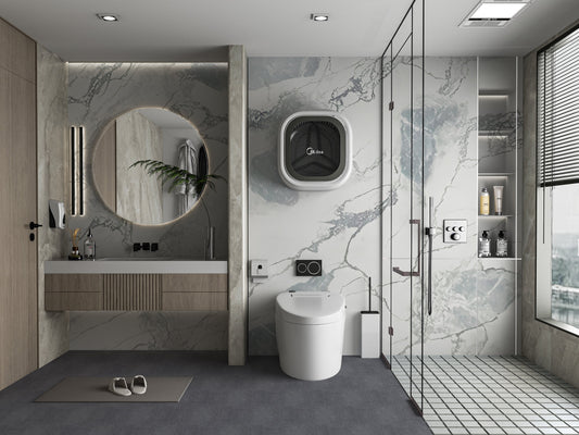 PVC 3D Marble Sheet Blue Mist. New Era Wall Panels. Bathroom Design From PVC Marble Sheets