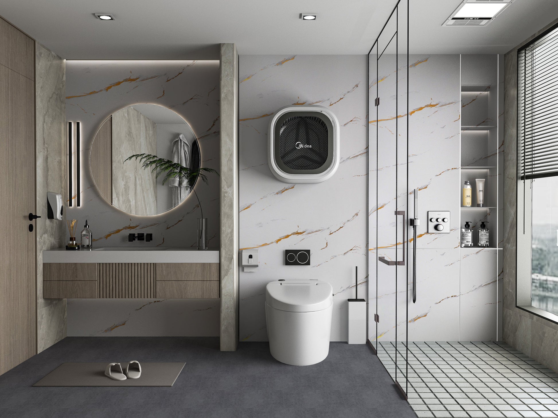 PVC 3D Marble Sheet Caramel Vein. New Era Wall Panels. Bathroom Design From PVC Marble Sheets