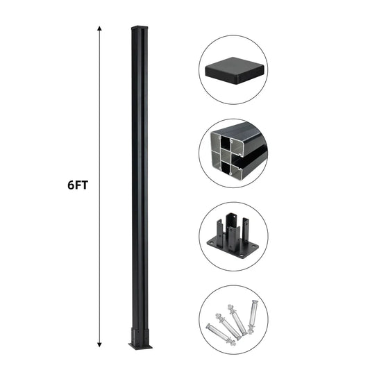 6 Ft Above Ground Fence Post - Set of 1 - New Era Wall Panels