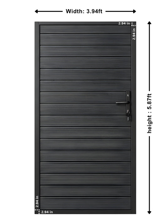 full privacy aluminum gate 4 ft wide 6 ft high black finish