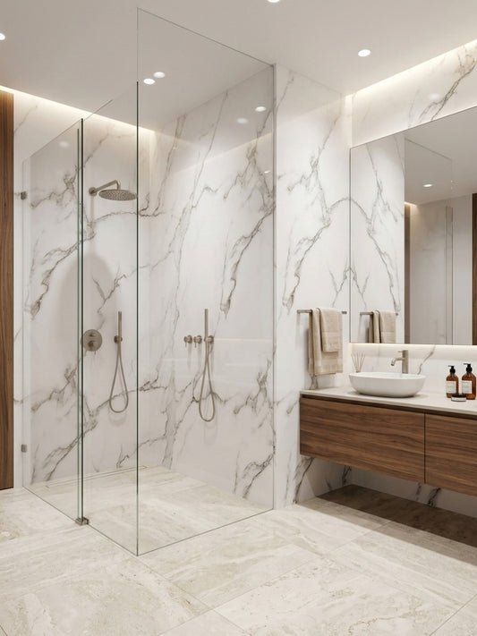 Calacatta White PVC Wall Panel | 4x8 ft UV Protected