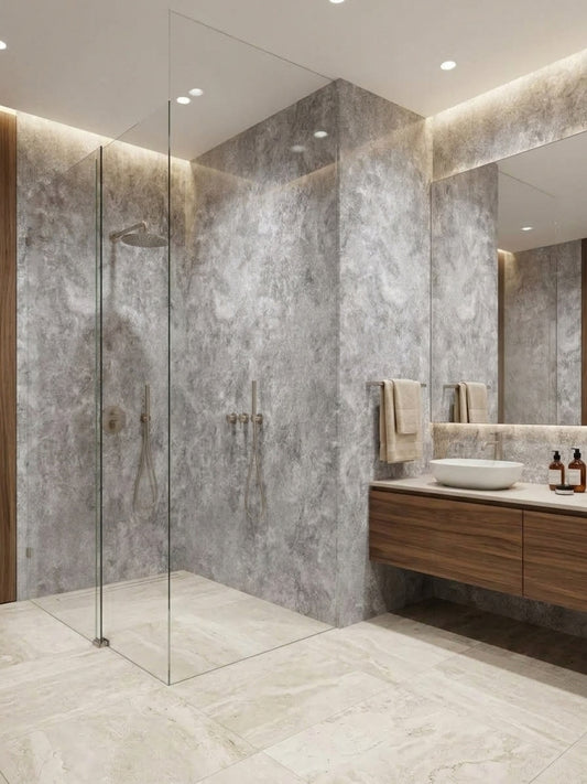 Gray Stone Panels - Waterproof Rough Texture PVC Sheets