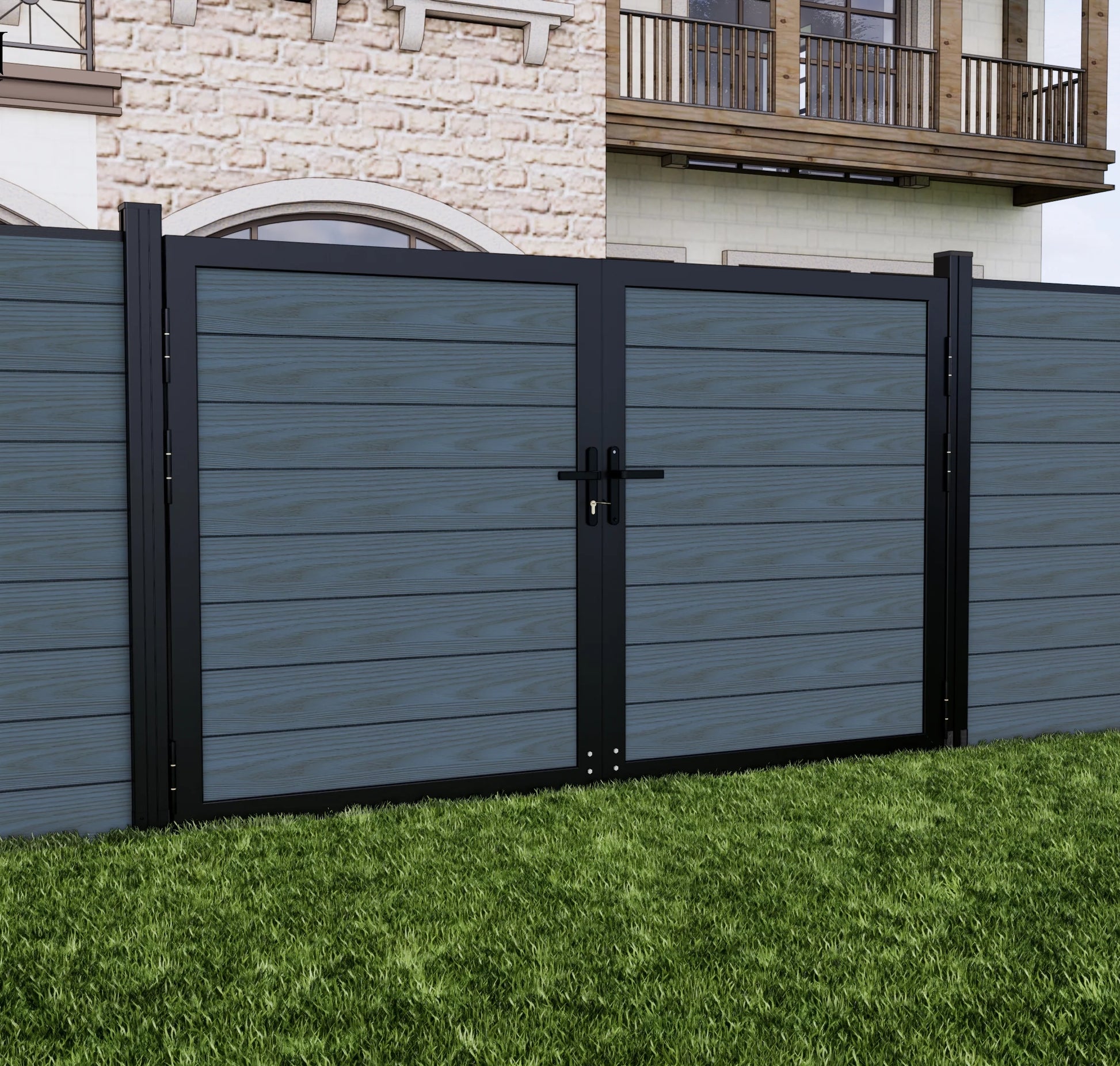 Safety 10 ft. W x 6 ft. H Composite Panel Fence Gate - New Era Wall Panels