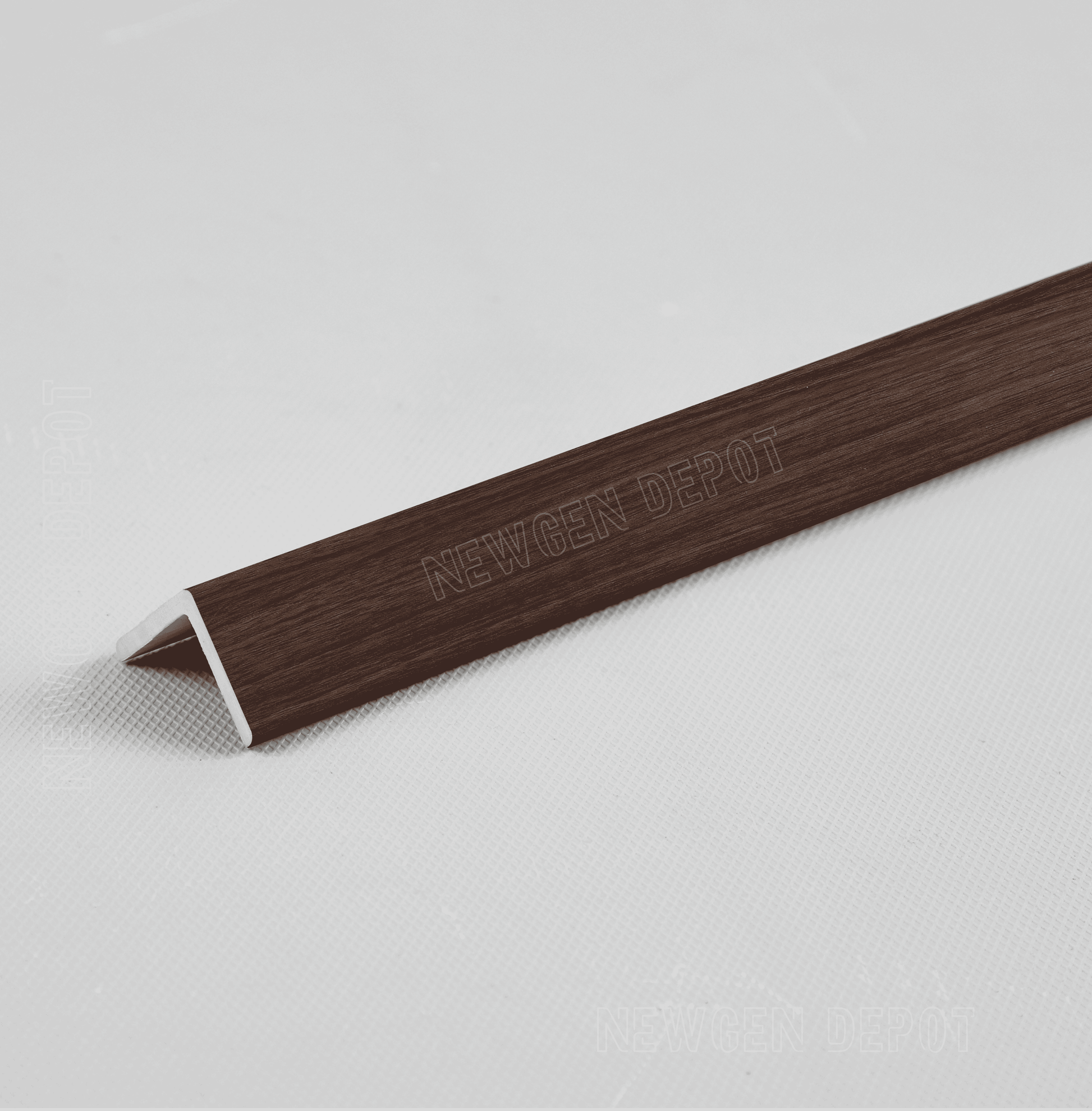 Dark Walnut Corner Trim for WPC Slat Wall Panels. New Era Wall Panels