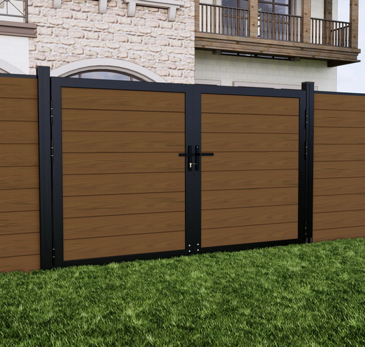 Safety 10 ft. W x 6 ft. H Composite Panel Fence Gate - New Era Wall Panels