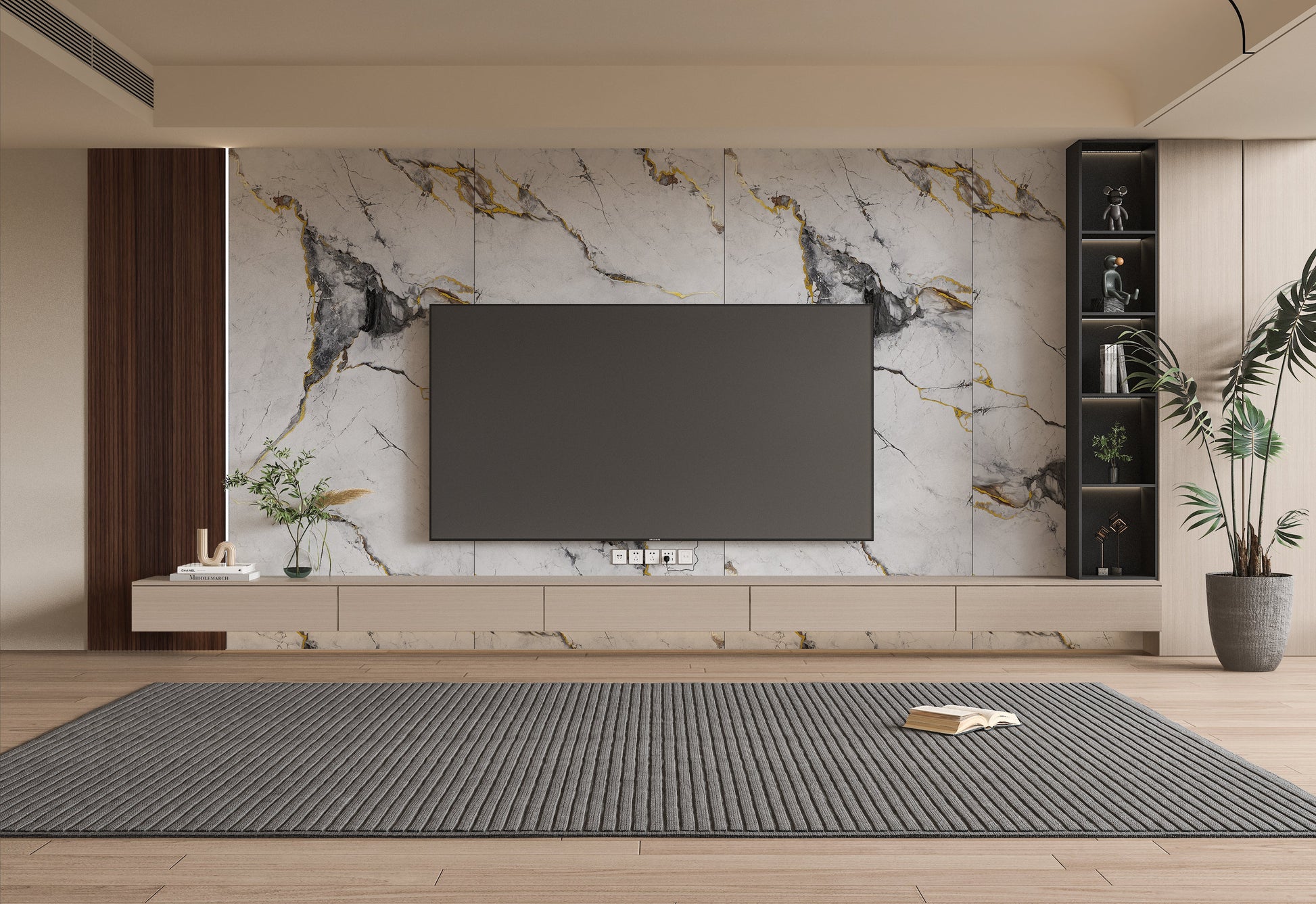 PVC 3D Marble Sheet Royal Glacier Gold. New Era Wall Panels. Tv Wall Design