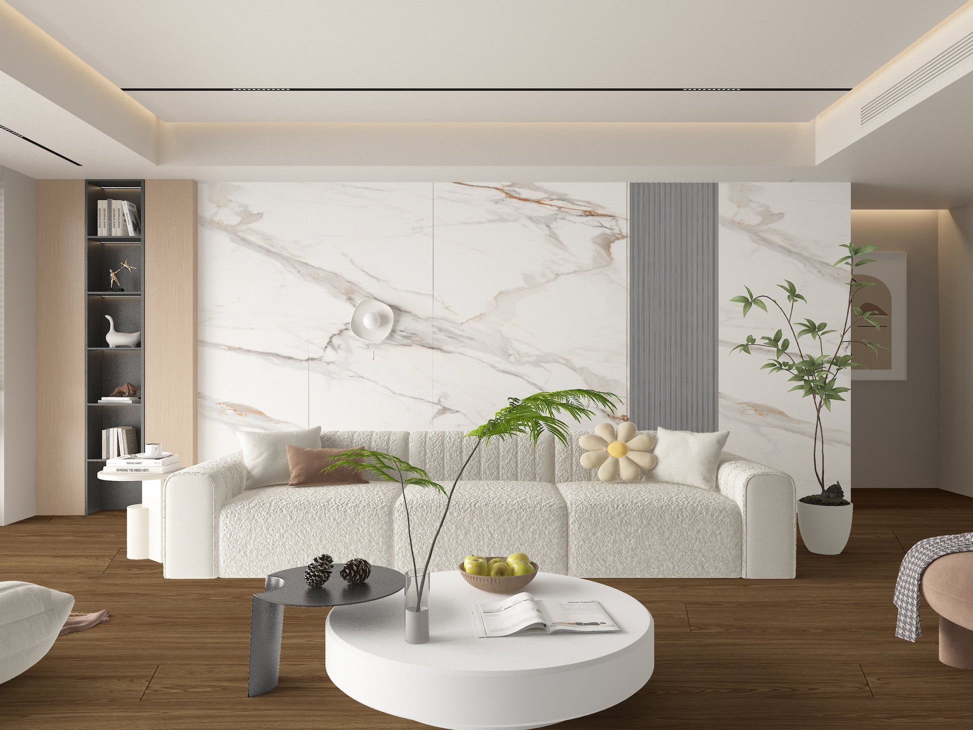 Amber Vein Luxury Marble Veneer Wall Panels - Seamless Connection | Book Match Design - New Era Wall Panels