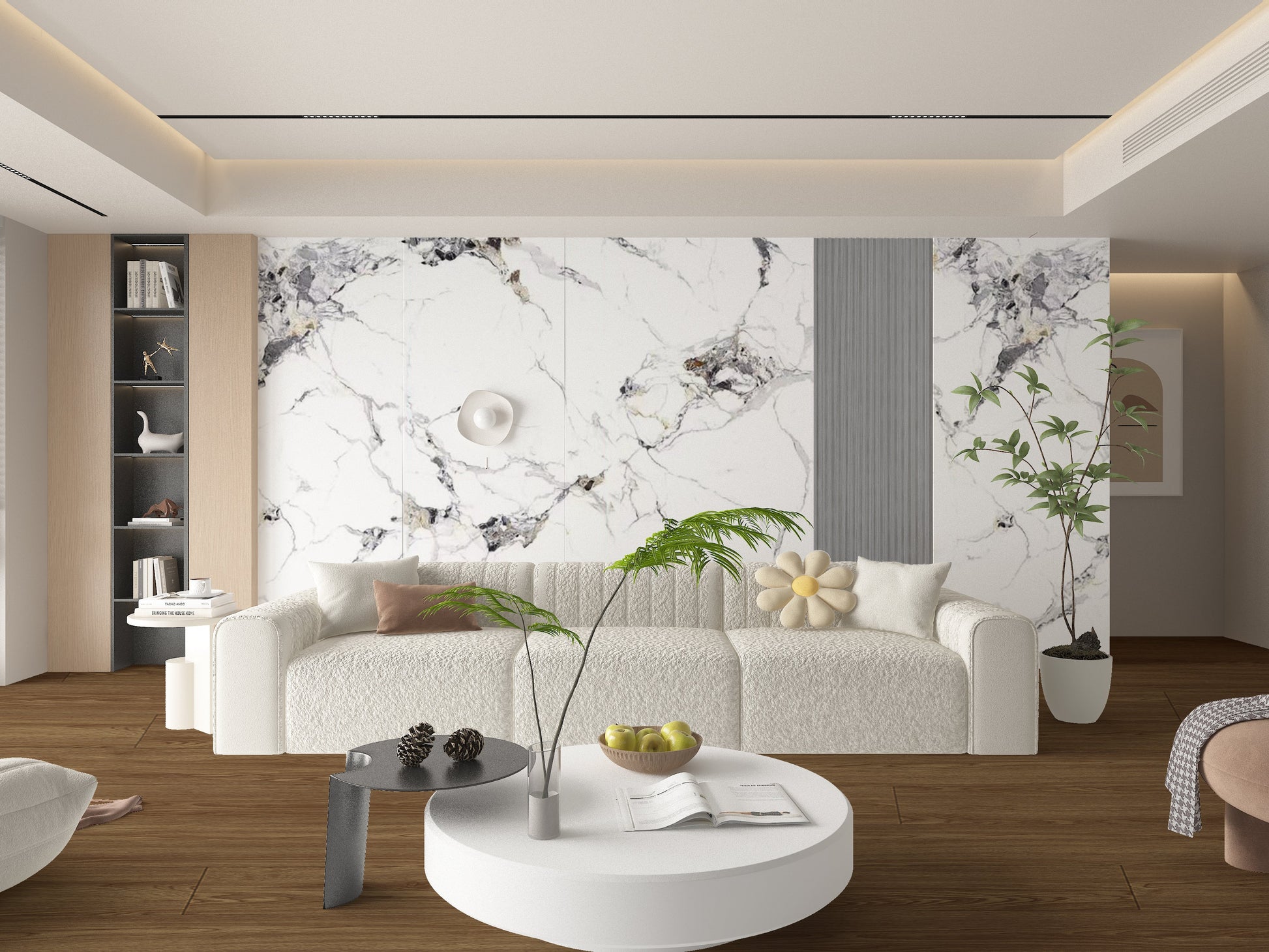 Glacier Vein Luxury Marble Veneer Wall Panels - Seamless Connection - New Era Wall Panels