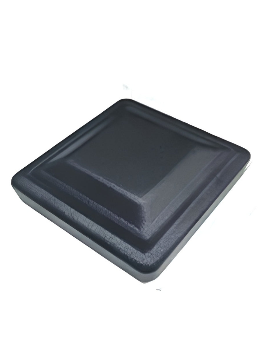 Black square post cap for the 10 ft in-ground fence post
