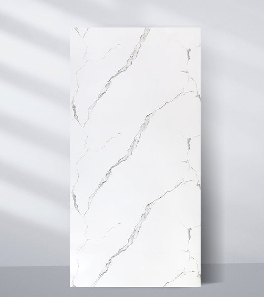 Calacatta Manhattan PVC Marble Sheets Wall Panel - Waterproof 4x8 ft (32 sq. ft)