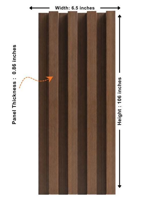 Walnut WPC Fluted 3D Wall Panels |  48 sq. ft./Box