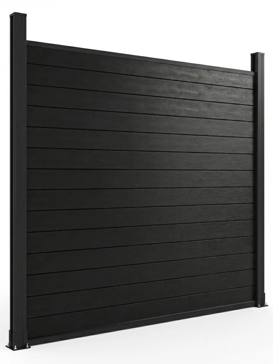 full privacy aluminum fence panel 6x6 ft solid design no gaps backyard fencing