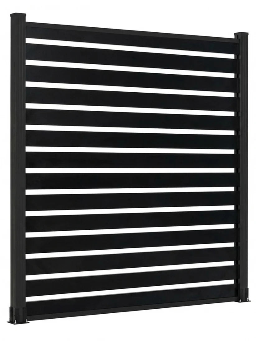 6 ft x 6 ft semi privacy aluminum open slat fence panel kit with post modern outdoor fencing