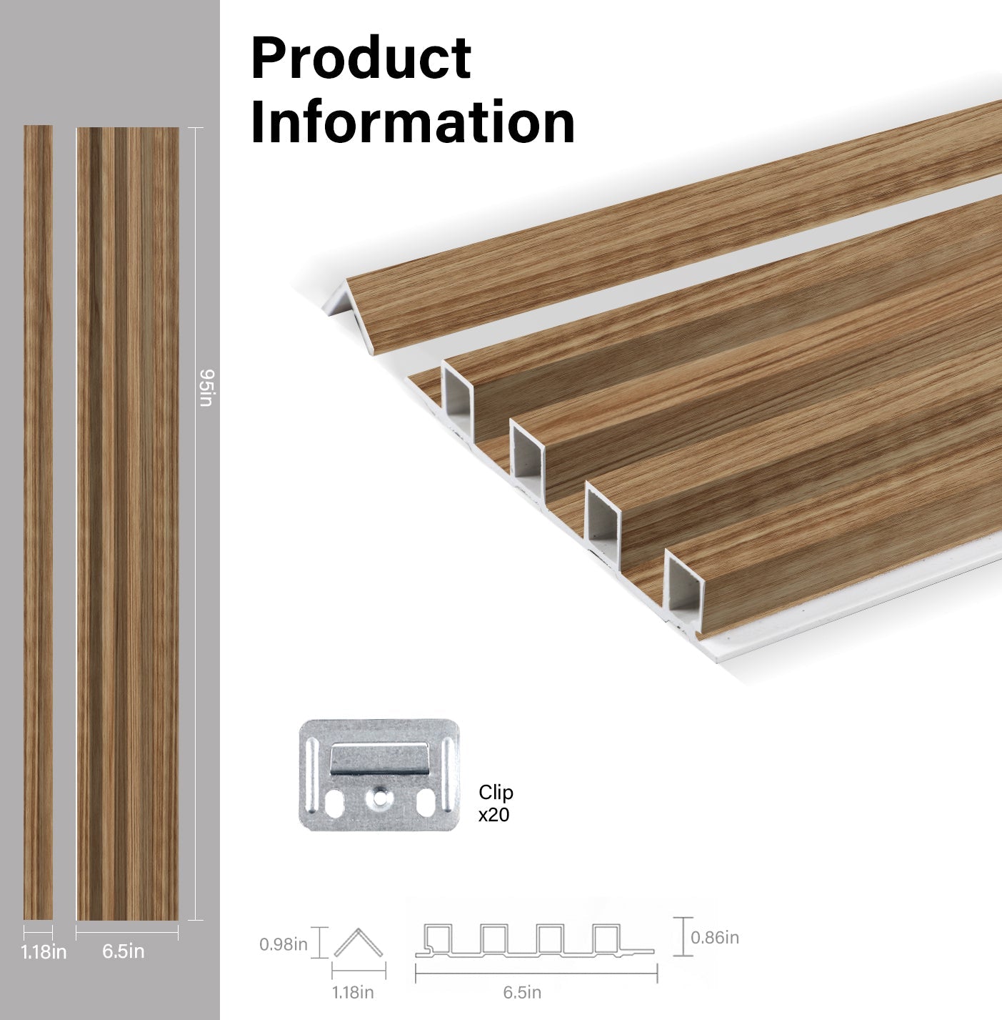 Rustic Maple WPC Fluted 3D Wall Panels Specifications. New Era Wall Panels