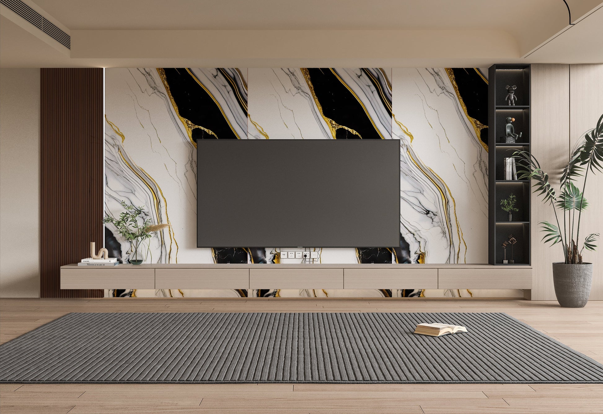 PVC 3D Marble Sheet Auric. New Era Wall Panels. Tv Wall Design
