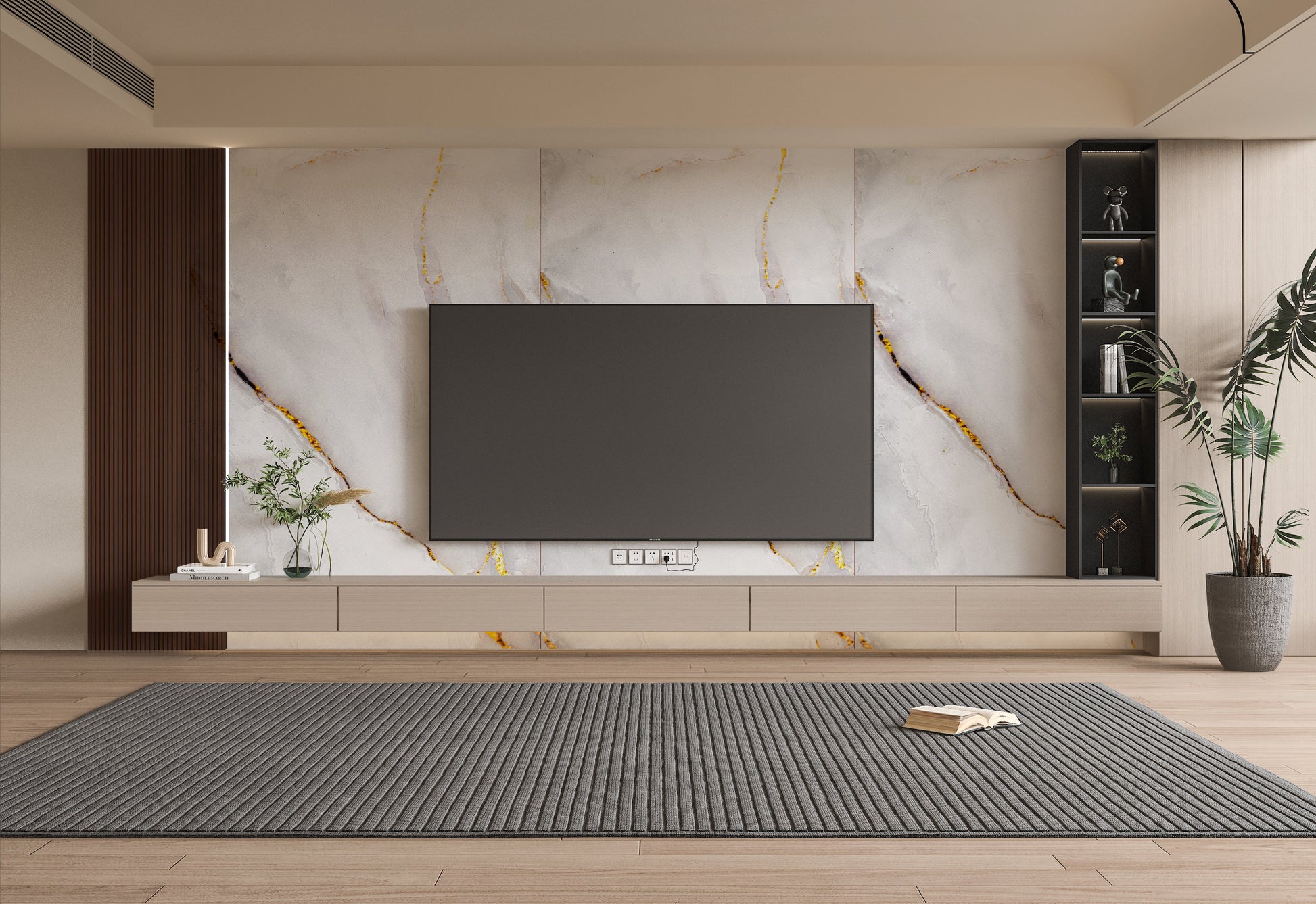 PVC 3D Marble Sheet Empress Gold Polished. New Era Wall Panels. Tv Wall Design