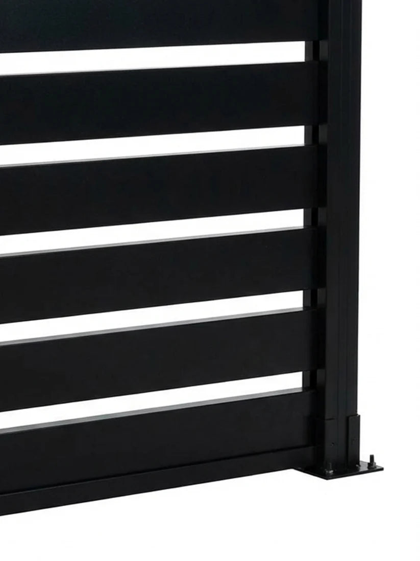 aluminum semi privacy fence panel 6x6 ft with open slats and single post contemporary design