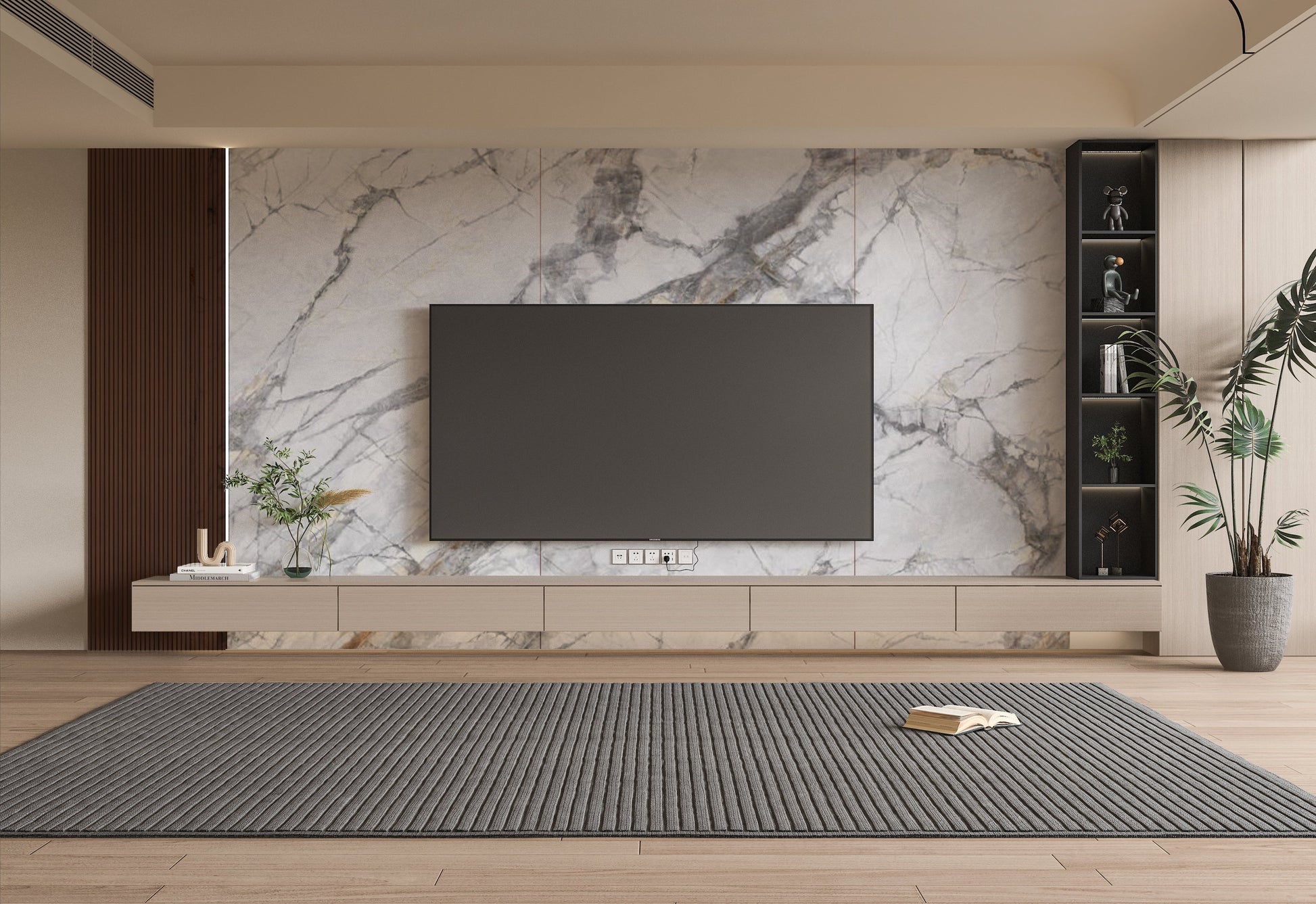PVC 3D Marble Sheet Deep Veins. New Era Wall Panels. Tv Wall Design