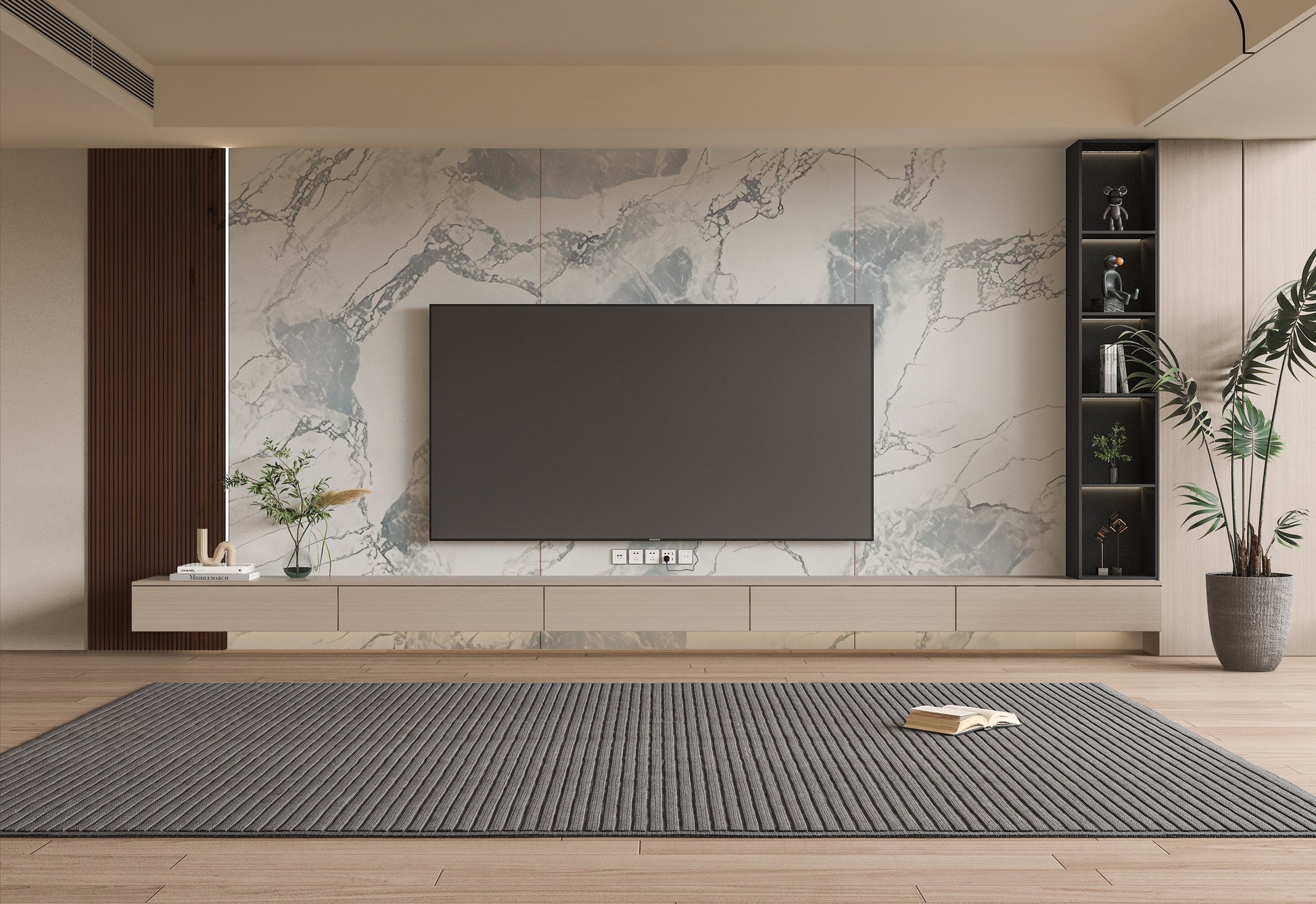 PVC 3D Marble Sheet Blue Mist. New Era Wall Panels. Tv Wall Design