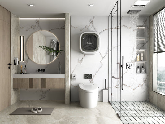 PVC 3D Marble Sheet Calacatta White. New Era Wall Panels. Bathroom Design From PVC Marble Sheets