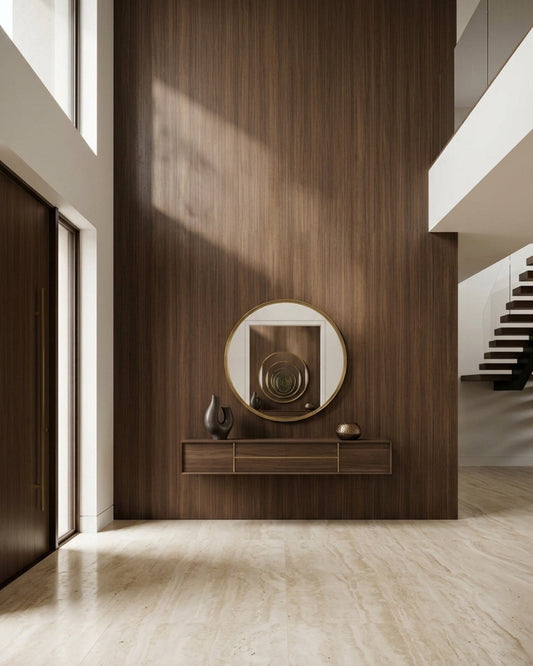 Walnut Wood Veneer Panel – 4x9 ft, Fireproof, Waterproof & Scratch-Resistant