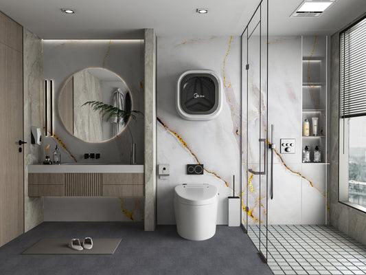 PVC 3D Marble Sheet Empress Gold Polished. New Era Wall Panels. Bathroom Design From PVC Marble Sheets