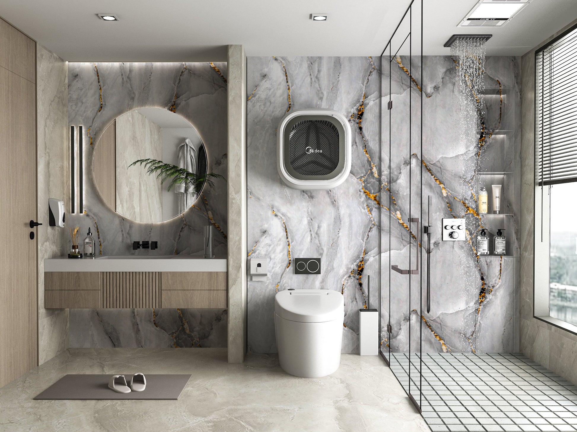 PVC 3D Marble Sheet Golden Mirage. New Era Wall Panels. Bathroom Design From PVC Marble Sheets