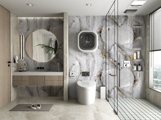 PVC 3D Marble Sheet Golden Mirage. New Era Wall Panels. Bathroom Design From PVC Marble Sheets
