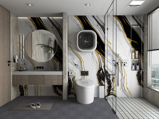PVC 3D Marble Sheet Auric. New Era Wall Panels. Bathroom Design From PVC Marble Sheets