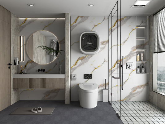 PVC 3D Marble Sheet Silver Stream. New Era Wall Panels. Bathroom Design From PVC Marble Sheets