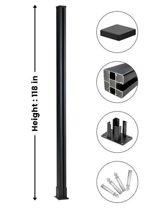 10 Ft In-Ground Fence Post - Long