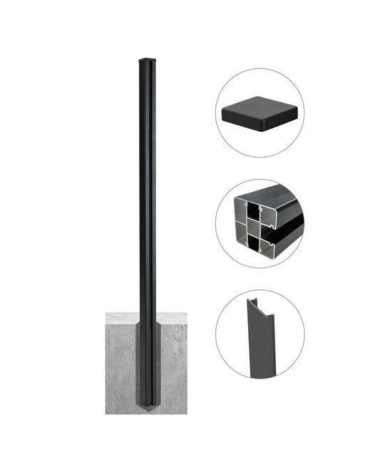 Extra tall aluminum fence post for commercial fencing projects