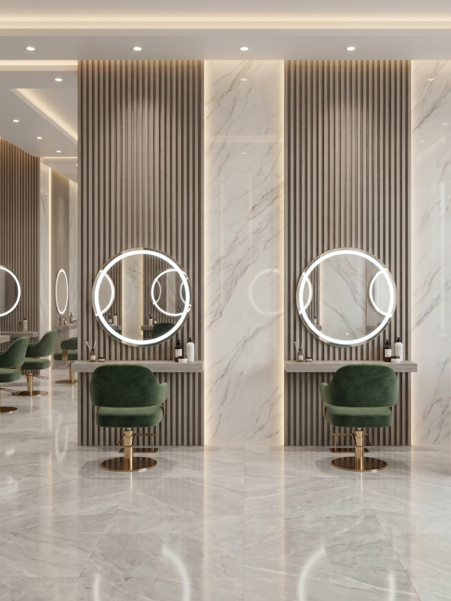 Ask Wood WPC Fluted Wall Panels for Luxury Beauty Salon Interior