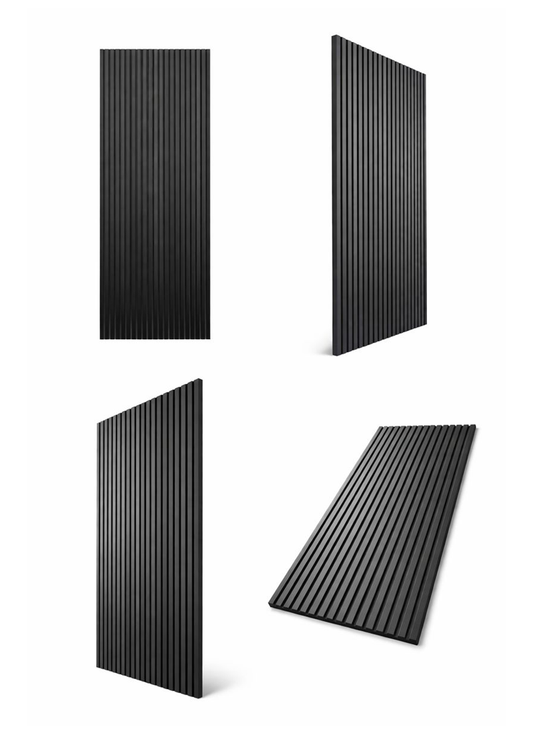 Black Oak Acoustic Wood Slat Wall Panels Premium 3-Sided Veneer 