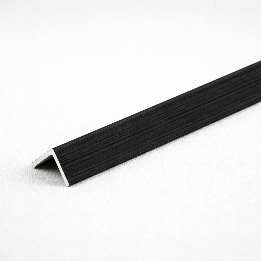 Decorative Black Timber corner trim for wall panel finishing