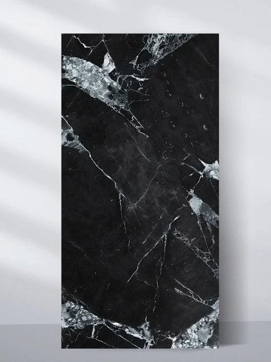Black and White Marble UV Protected PVC Wall Panel - 4x8 ft, Fireproof & Waterproof, (32 sq. ft)