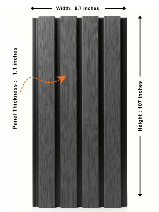 Black Gray Wide Composite Wall Panels