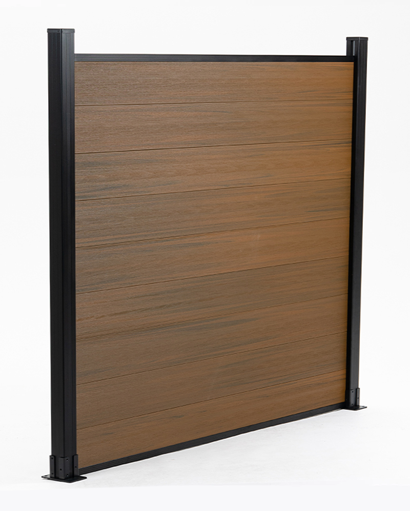 Composite Fence Co-extrusion Walnut | Luxury WPC Fence – New Era Wall Panels, image size:800x997