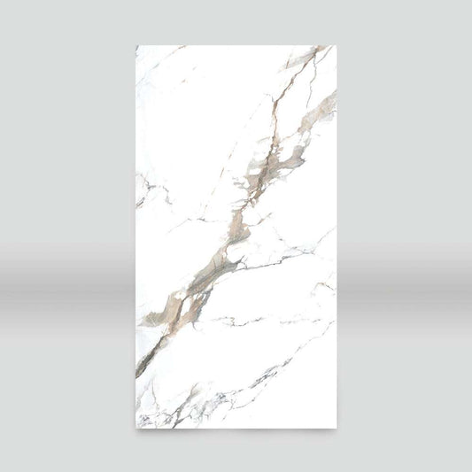 Elegant gray and beige veined white marble PVC wall panel, 4x8 ft, UV protected, fireproof, waterproof, ideal for NJ homes &
