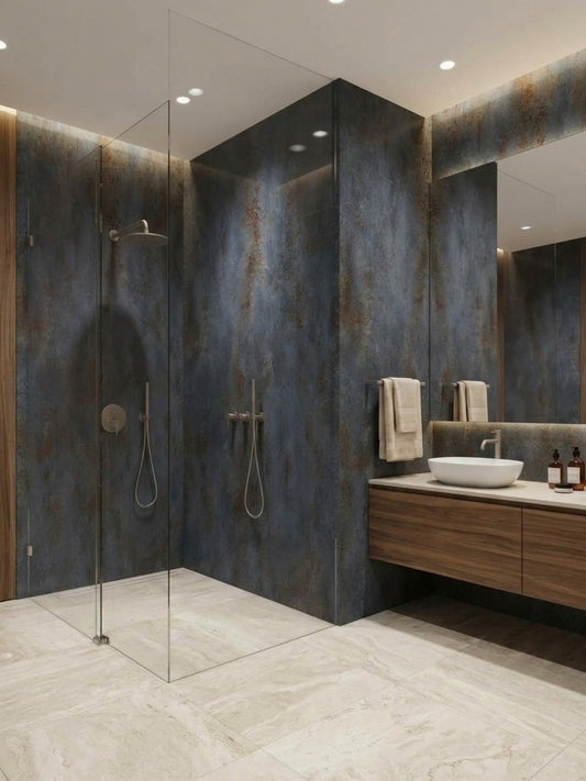 Dark Charcoal Stone Panels - Waterproof Rough Texture PVC Sheets