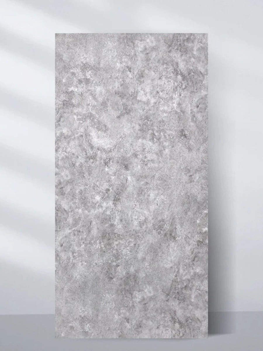 Single gray stone-look PVC panel with a mottled rough-texture finish
