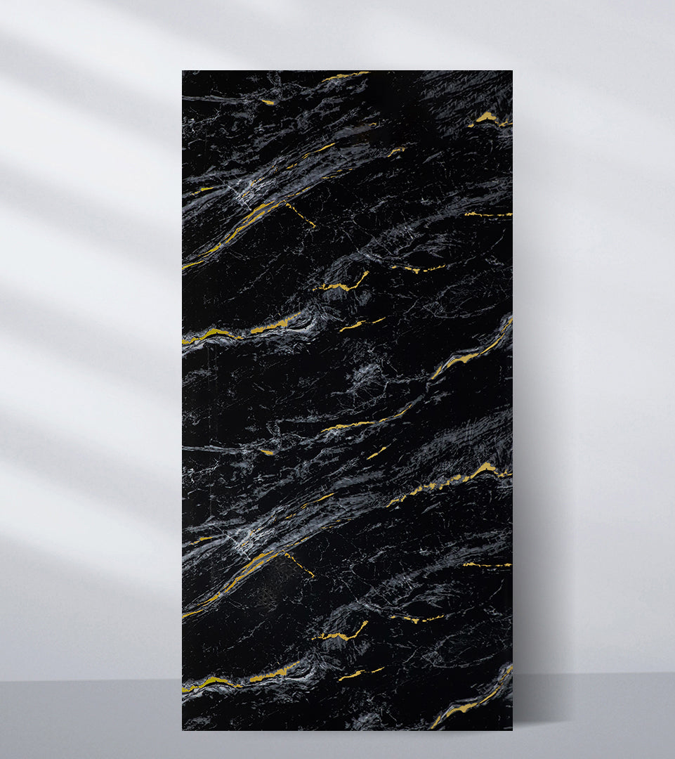 Midnight Gold Marble UV Protected PVC Wall Panel